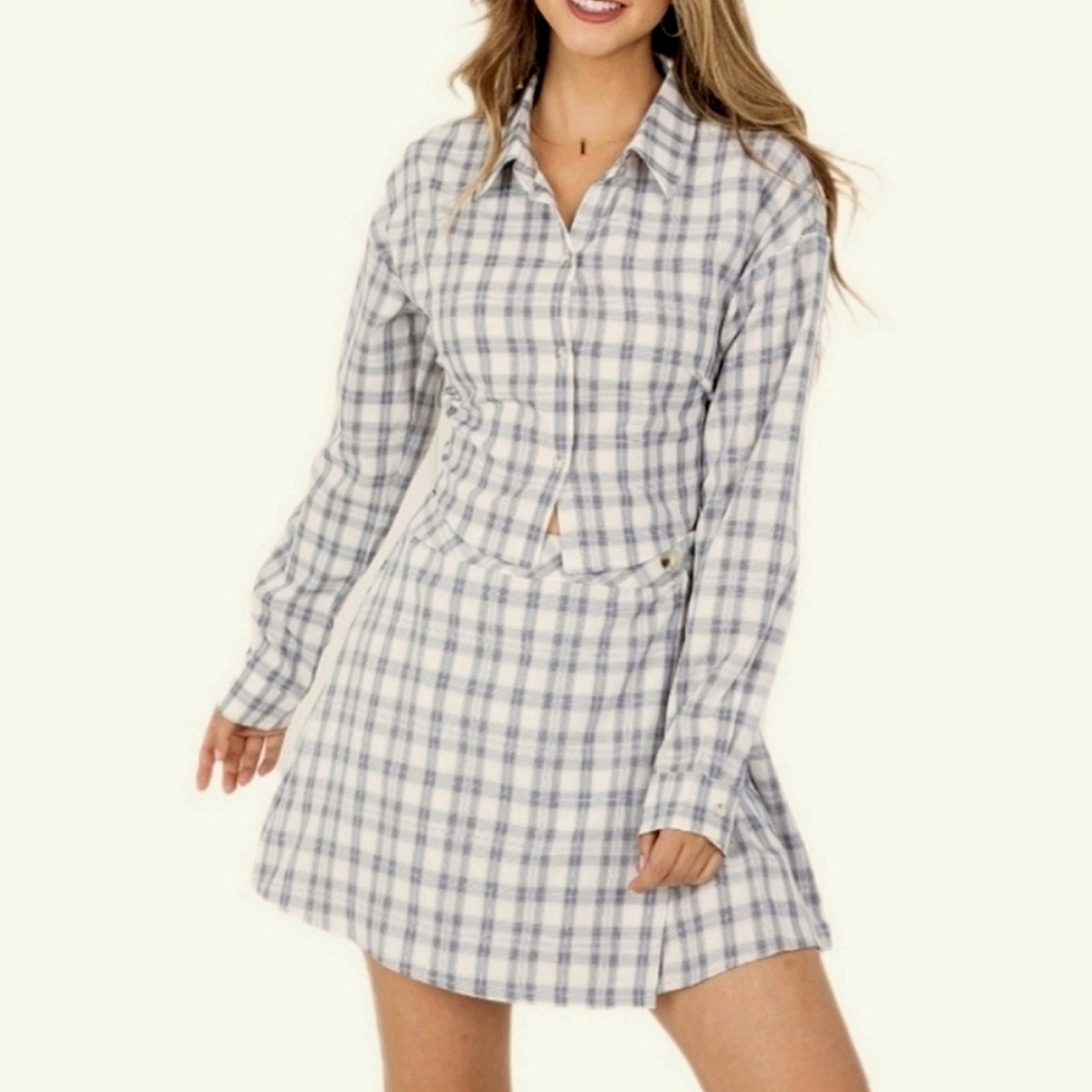 Plaid Casual Skirt Womens Small